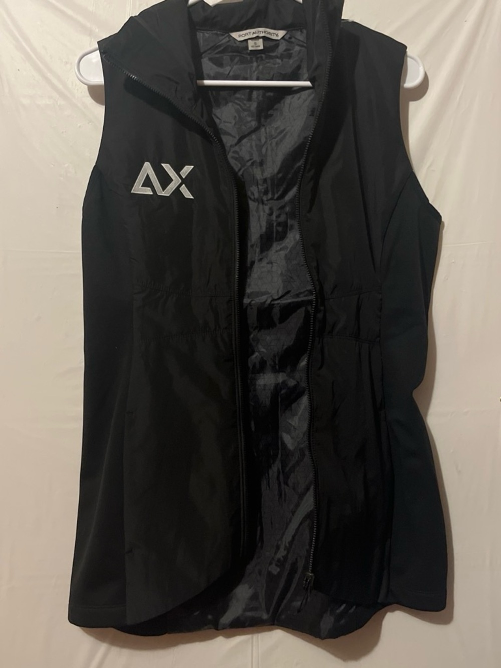 Port Authority Black Hooded Sleeveless Vest with Reflective Logo
